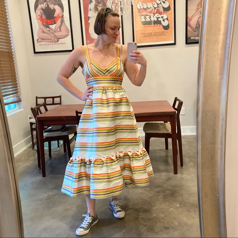 NWT Jill Stuart taffeta  striped sun dress